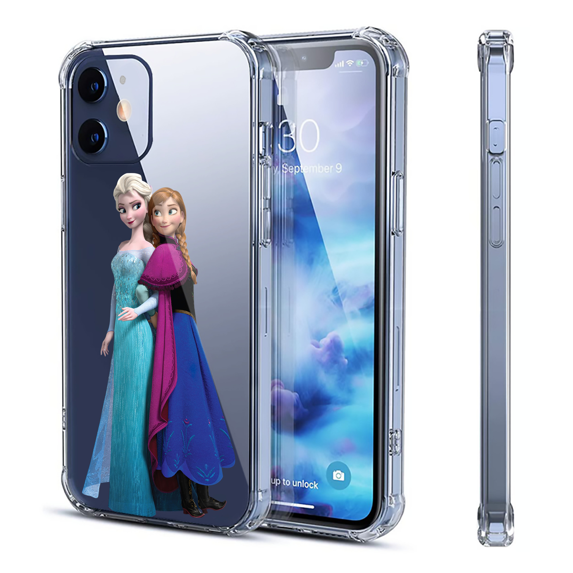 （画像用） アナと雪の女王 アンナ エルサ Frozen Anna Elsa 【iPhone 12シリーズ対応】透明スマホケース（クリアソフトケース）